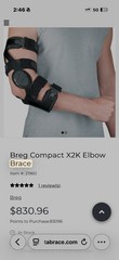 Breg Compact X2K Left Elbow Brace Black Orthopedic Support