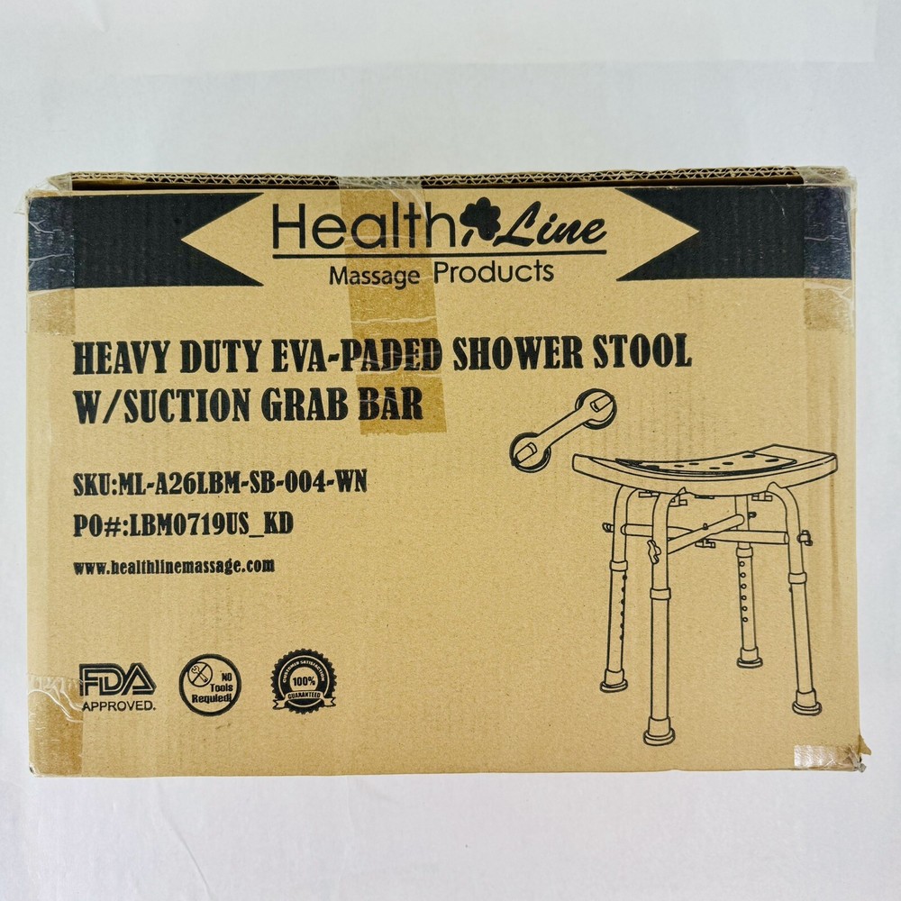Heavy Duty Shower Stool 550lb Bath Seat Chair Suction with Grab Bar Padded