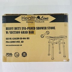 Heavy Duty Shower Stool 550lb Bath Seat Chair Suction with Grab Bar Padded