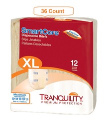 Tranquility SmartCore Briefs XL 56-64 Heavy Absorbency 36 Count