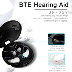 JINGHAO Hearing Aid Hearing Loss Rechargeable BTE Ear Aids Open Fits Earplugs US