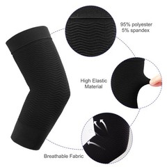 uxcell Elbow Compression Sleeve (1 Pair), Brace 8.5 x 3.5 inches, Black
