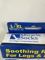 Miracle Socks Anti-Fatigue Compression Socks Unisex L/XL Black – 2 pack