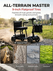 Lightweight Mobility Scooters for Seniors Removable Battery & Quick Fold Design