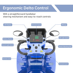 500W 48V/20AH Four Wheels Mobility Scooter for Senior & Adult 330lbs Capacity