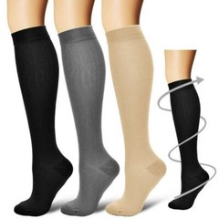 3 Pack Copper Compression Socks (10-15mmHg) Moisture Wicking Support Stockings++