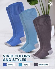 Doctor’s Select 3 Pairs Plus Size X-Large, Blue/Teal/Dark Gray – 3