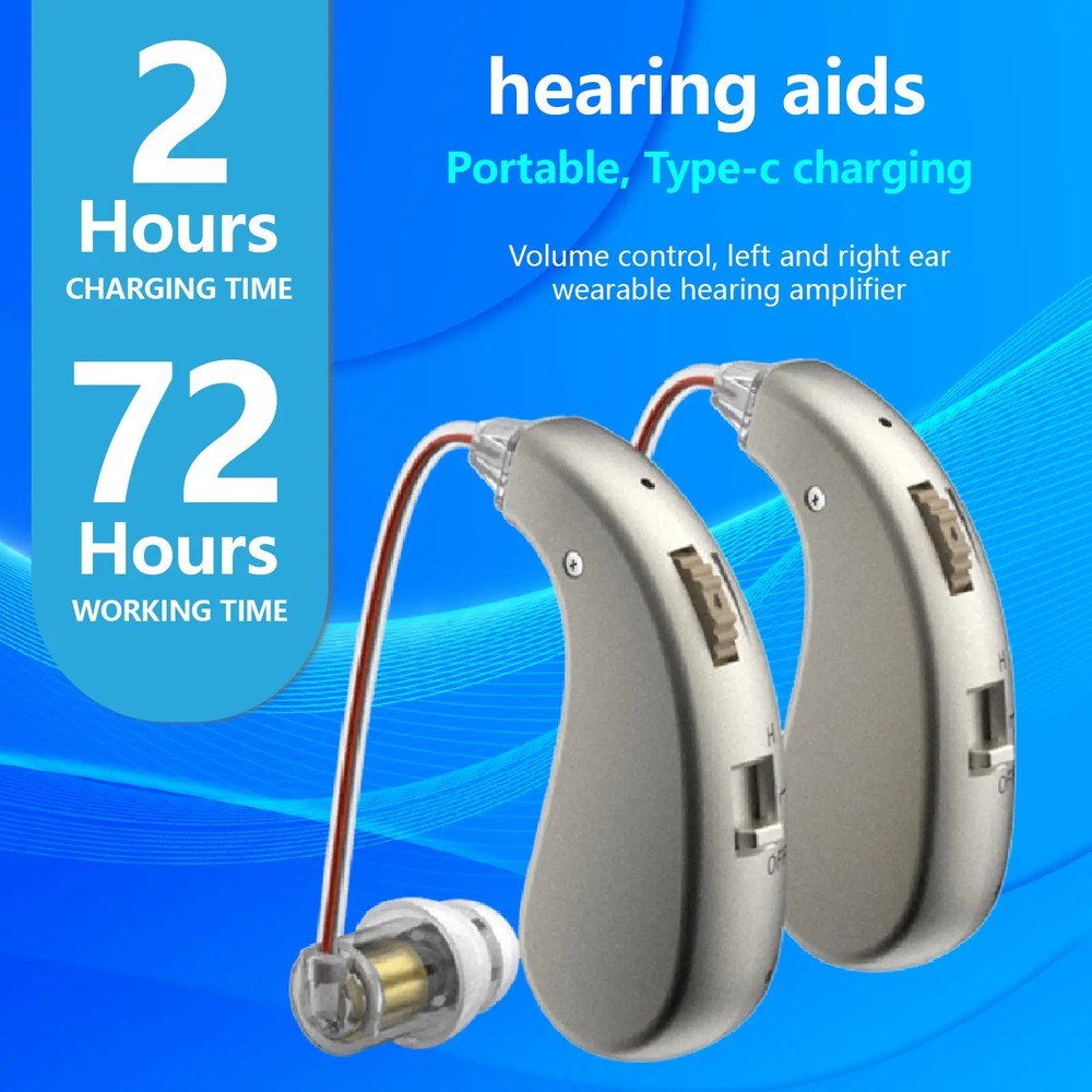 Behind the Ear Sound Amplifier BTE Digital Hearing Aids For Seniors Hearing Loss