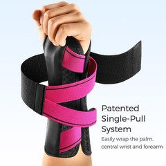 FREETOO Wrist Support Brace Left Hand for Tendonitis, S/M, Black/Pink