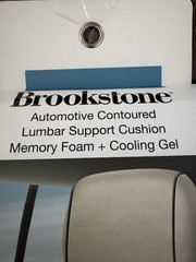 Brookstone Automotive Contour Lumbar Support Cushion Memory Foam Cooling Gel NEW