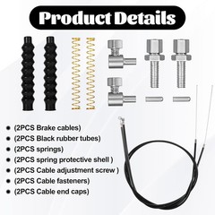 14Pcs Brake Cable Drive Rollator Replacement Parts, Brake Cable Parts for Walker