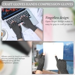 Compression Gloves 8 Pairs Fingerless Arthritis Pain Relief Unisex Men Women