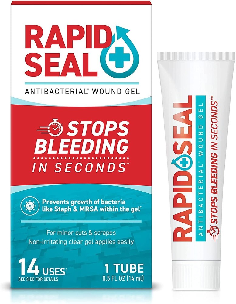 Rapid-Seal Wound Gel (1 Tube) | Stops Bleeding in 1 Tube (0.5 Fl Oz), Clear