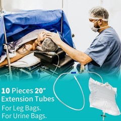 VWJ 10 Pack 20 Inch Leg Bag Extension Tubing – Flexible, Latex-Free Drainage …
