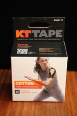 NEW Authentic KT TAPE Cotton Injury Repair Pain Sprains (20) 2″x10″ Strips BLACK