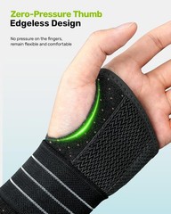 Rakiie Carpal Tunnel Wrist Brace Left Hand Blue 3 Metal Splints Support
