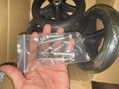 4 Pack Replacement Wheelchair Wheels, 6 Inch Solid 6 inches, BLACK