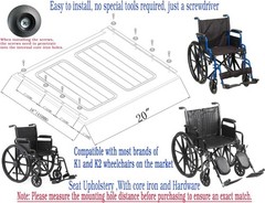 Silver Sport 2 Wheelchair seat cushion 20 inch,Wheelchair replacement Black