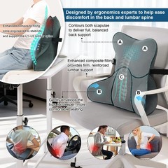 Lumbar Pillow(Pat. Pend) for Lower Back Pain – Multi-Functional Ergonomic Lum…