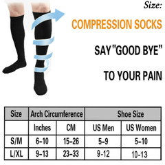 Compression Socks 3 Pairs Leg Support Stockings Pain Relief Fr Men Women S-XXL