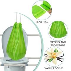 Disposable Commode Liners with Pads – 50 Scented Bags for Adult Potty Chair