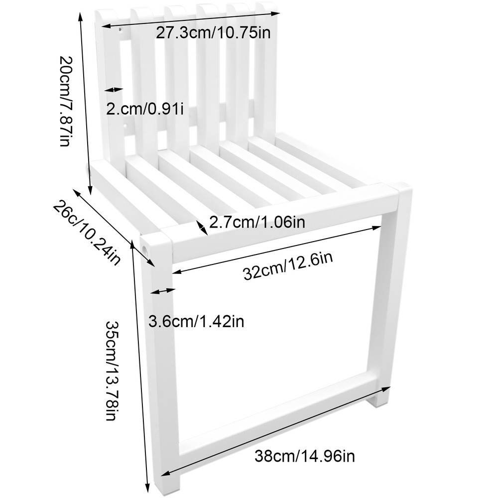 Folding Bath Seat Bench Shower Chair Wall Mount Solid Wood Chair entryway Chair
