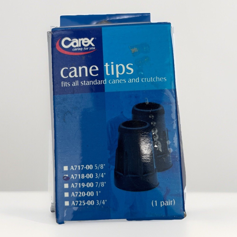 Carex Cane Tips 1″ Metal Reinforced 2 ct (A720-00) BLACK 1 pair