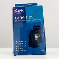 Carex Cane Tips 1″ Metal Reinforced 2 ct (A720-00) BLACK 1 pair