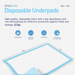 Disposable Underpad, 17″ X 24″, 22G, 100 Count, Medical-Grade Incontinence Bed P