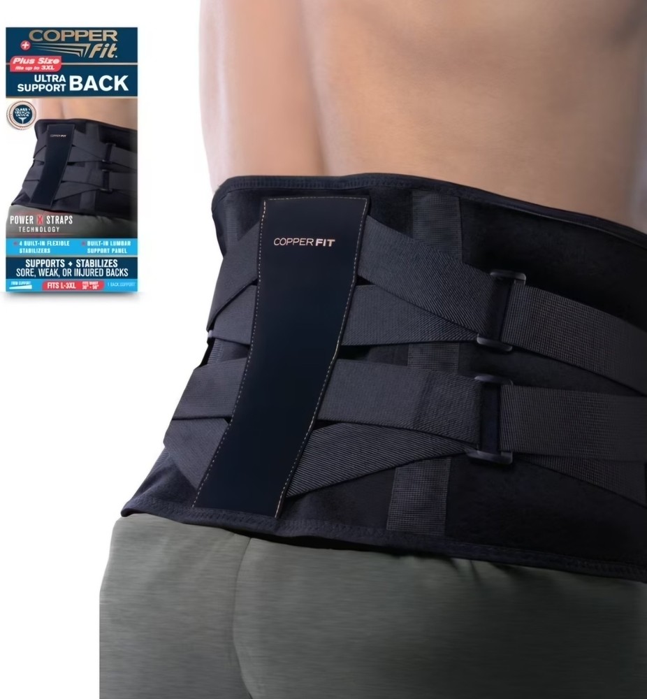 Lower Back Brace For Lumbar Ultra Back Support Copper Fit Plus Size (L to 3XL)