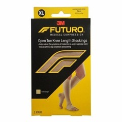 Futuro Open Toe Knee Length Stockings Firm Compression Extra Large Beige 1 Pair