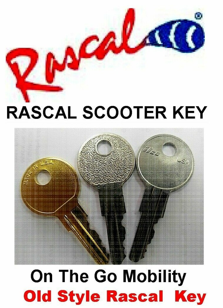 TWO (2) KEYs for Rascal Scooter Fits All Models 120 230 235 240 245 200 300 305