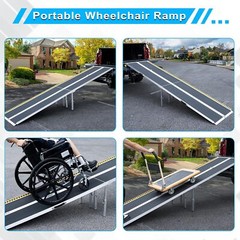 10ft Aluminum Multi-Folding Wheelchair Scooter Mobility Ramp Portable Non-Slip