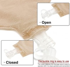 15PCS One-Piece Urostomy Bag Drainable Pouches with Measure Card,Cutting Tool…