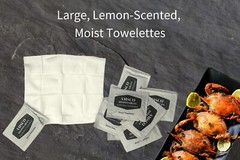 Disposable Crab Bibs for Adults with Wet Wipe Moist Towelettes, 50 Pc. Set…