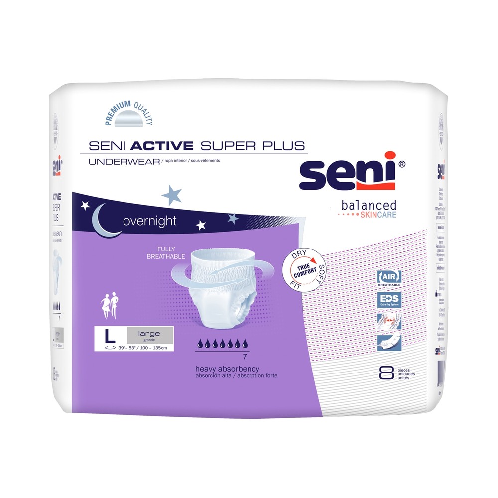 Seni Disposable Underwear Large Heavy 8 Ct