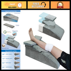 Knee Elevation Pillow for Surgery Recovery, Adjustable Memory Foam Cushion for P