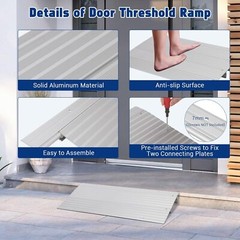 GRAVEE Adjustable Aluminum Threshold Ramp 1/2/3/4/5″ Rise Door Ramp
