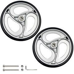 Yuqim 2 Pcs 9.4″ Replacement Wheels for Rollator Walker 8 Inch, Silver