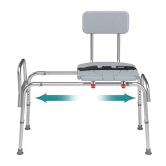 400lb Sliding Tub Transfer Bench Shower Chair Sliding Shower Chair & Backrest