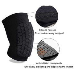 1 Pair Honeycomb Knee Compression Pads Men Women Basketball Sports Hex Sleeve
