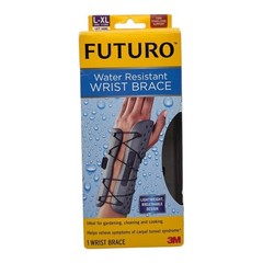 Futuro 3M Water Resistant Wrist Brace Left Hand L-XL Firm Support Splint Straps