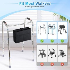 Walker Basket, Basket for Walkers with Multi Pockets, Hand-free Carry Pouch S…