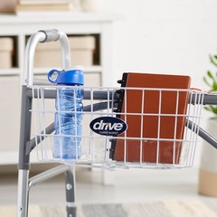 Drive Medical Walker Basket With Plastic Tray & Cup Holder Included 10200B