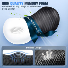 Lumbar Support Pillow,Ergonomic Memory Foam Lumbar Pillow for Chair and Bed ,Low