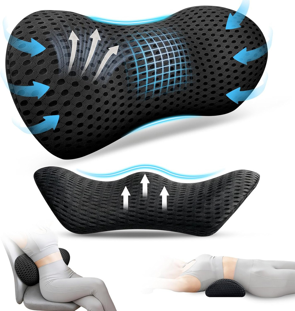 Lumbar Support Pillow,Ergonomic Memory Foam Lumbar Pillow for Chair and Bed ,Low