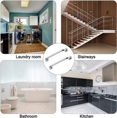 Multi-Purpose Stainless Steel Grab Bars, 18 Inch Bathroom Shower Handles, 2 Pack