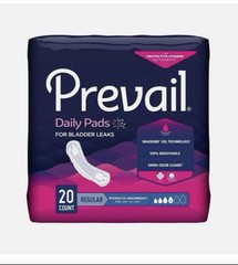 Prevail Daily Pads for Bladder Leak Moderate Absorbency 6 Pack Bundle/120 Pads