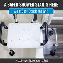 360 Max Comfort Swivel Shower Chair & Transfer Bench, Extra-Wide 360Lb Capacity,