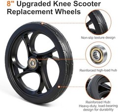 BlessReach 2PCS 8 Inch Walker Wheel, 5/16″ (8 mm) Bearing Solid Replacement W…